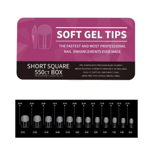 Short square Boîte de capsules américaines professionnelles Cosminty, pose express gel-x haute résistance, matériel onglerie disponible à La Réunion (974).