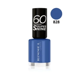 Vernis Rimmel London 60 Seconds Super Shine, séchage ultra rapide en 1 minute, couleur intense et brillance, disponible chez Cosminty Réunion (974)