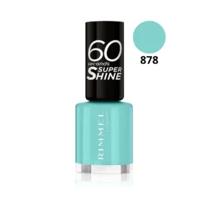 Vernis Rimmel London 60 Seconds Super Shine, séchage ultra rapide en 1 minute, couleur intense et brillance, disponible chez Cosminty Réunion (974)