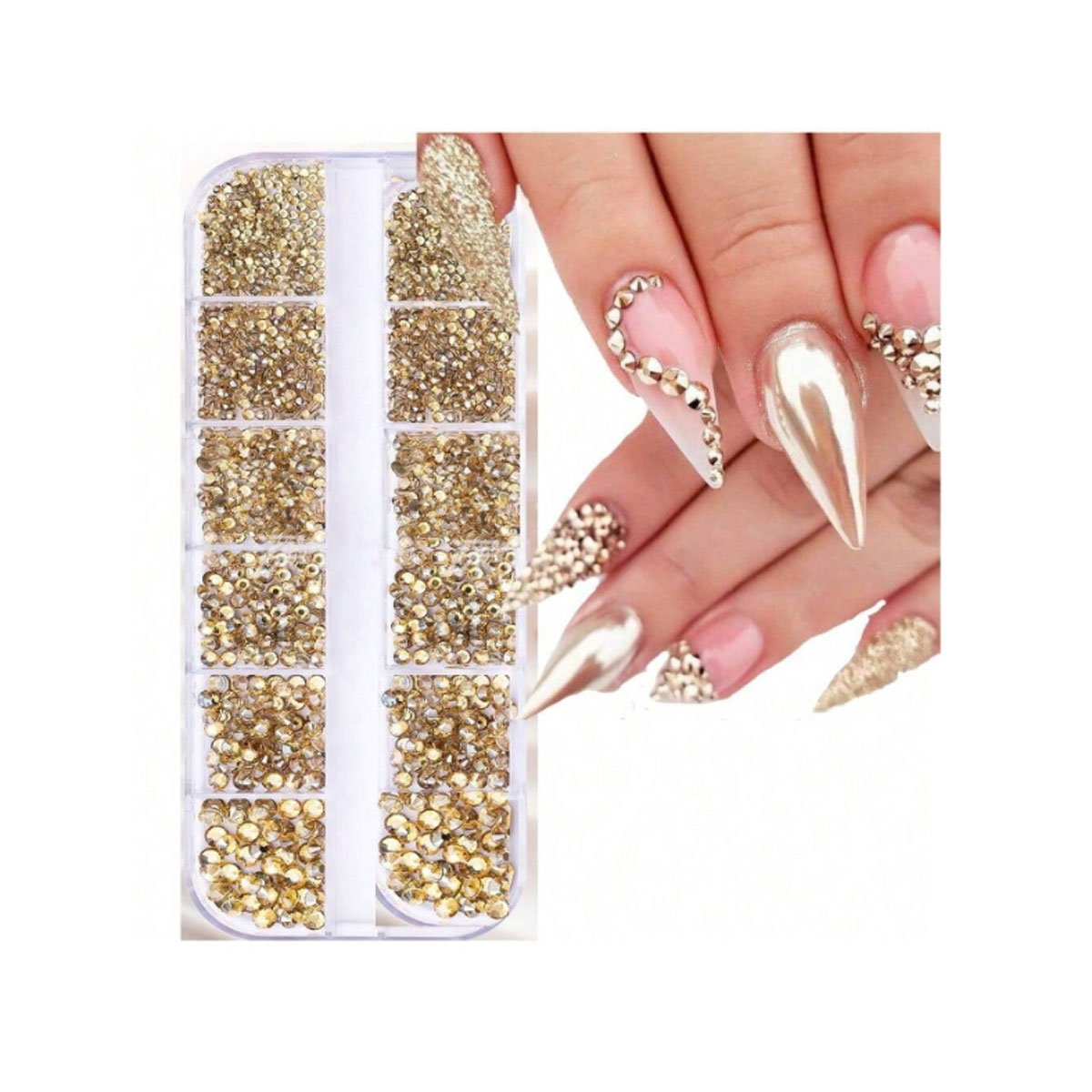 Cil Strass Strass Doré | COSMINTY | Spécialiste de l’onglerie à La Réunion