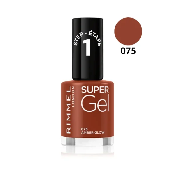 super gel 075_resultat Vernis à ongles classique Rimmel London, technologie séchage 60 secondes et pinceau précision, disponible chez Cosminty Réunion (974)