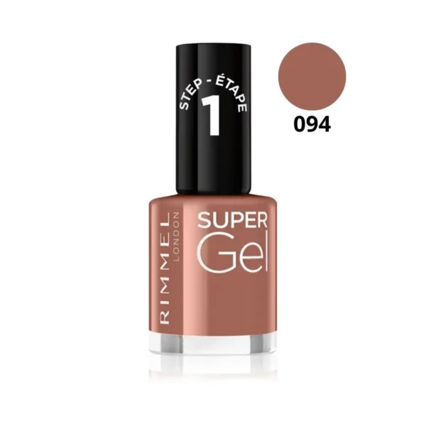 super gel 094_resultat Vernis à ongles classique Rimmel London, technologie séchage 60 secondes et pinceau précision, disponible chez Cosminty Réunion (974)