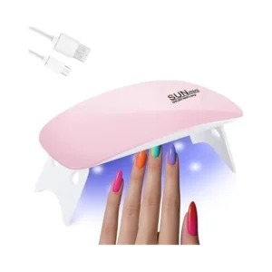 Mini Lampe UV LED Sunmini portable pour vernis semi-permanent, format voyage pliable, matériel onglerie professionnel Cosminty Réunion.