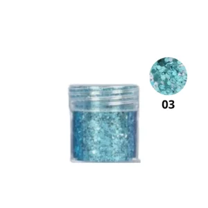 Pot de paillettes nail art ultra-brillantes Cosminty, reflets holographiques pour décoration d'ongles, matériel professionnel disponible à La Réunion (974).