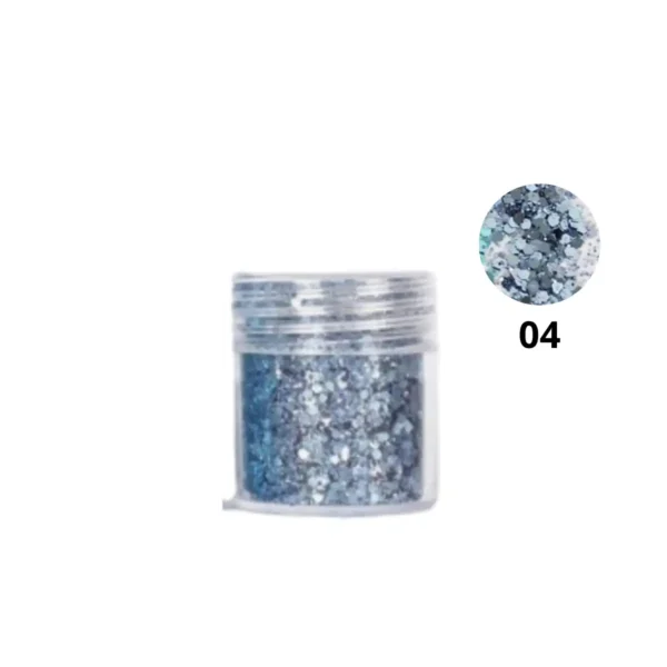 Pot de paillettes nail art ultra-brillantes Cosminty, reflets holographiques pour décoration d'ongles, matériel professionnel disponible à La Réunion (974).