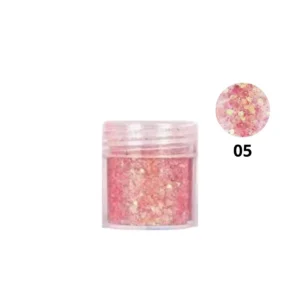 Pot de paillettes nail art ultra-brillantes Cosminty, reflets holographiques pour décoration d'ongles, matériel professionnel disponible à La Réunion (974).