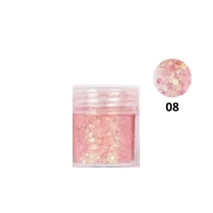 Pot de paillettes nail art ultra-brillantes Cosminty, reflets holographiques pour décoration d'ongles, matériel professionnel disponible à La Réunion (974).