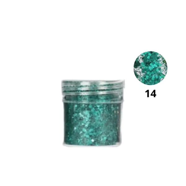 Pot de paillettes nail art ultra-brillantes Cosminty, reflets holographiques pour décoration d'ongles, matériel professionnel disponible à La Réunion (974).