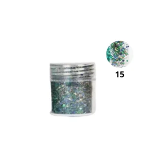 Pot de paillettes nail art ultra-brillantes Cosminty, reflets holographiques pour décoration d'ongles, matériel professionnel disponible à La Réunion (974).