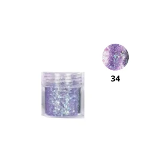 Pot de paillettes nail art ultra-brillantes Cosminty, reflets holographiques pour décoration d'ongles, matériel professionnel disponible à La Réunion (974).