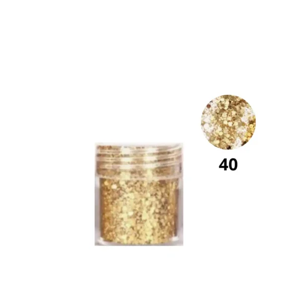 Pot de paillettes nail art ultra-brillantes Cosminty, reflets holographiques pour décoration d'ongles, matériel professionnel disponible à La Réunion (974).