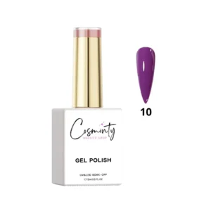 Flacon de vernis semi-permanent professionnel Cosminty, haute pigmentation et tenue 3 semaines, disponible en livraison rapide à La Réunion.