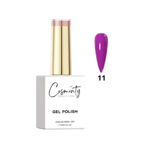 Flacon de vernis semi-permanent professionnel Cosminty, haute pigmentation et tenue 3 semaines, disponible en livraison rapide à La Réunion.