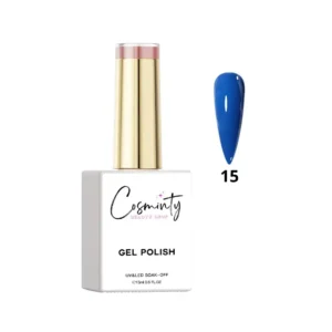 Flacon de vernis semi-permanent professionnel Cosminty, haute pigmentation et tenue 3 semaines, disponible en livraison rapide à La Réunion.