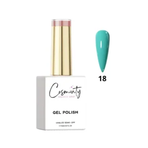 Flacon de vernis semi-permanent professionnel Cosminty, haute pigmentation et tenue 3 semaines, disponible en livraison rapide à La Réunion.