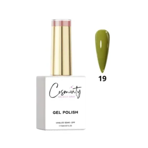 Flacon de vernis semi-permanent professionnel Cosminty, haute pigmentation et tenue 3 semaines, disponible en livraison rapide à La Réunion.