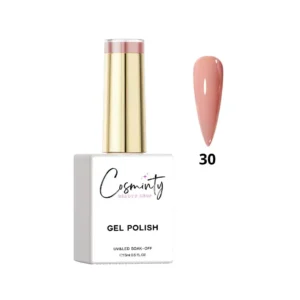 Flacon de vernis semi-permanent professionnel Cosminty, haute pigmentation et tenue 3 semaines, disponible en livraison rapide à La Réunion.