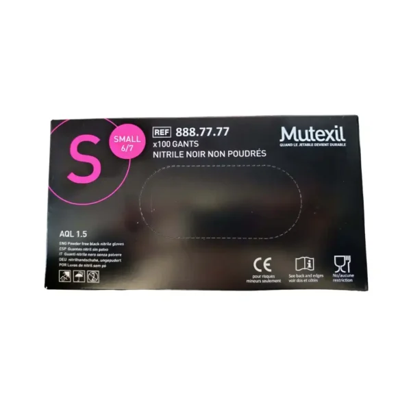 2_resultat Boîte de 100 gants jetables en nitrile noir non poudrés taille S 6-7 marque Mutexil REF 888.77.77, Cosminty matériel hygiène onglerie La Réunion 974.