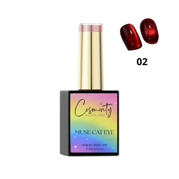 Vernis semi-permanent Muse Cat Eye 15ml, reflets magnétiques et paillettes intenses, expert onglerie Cosminty La Réunion