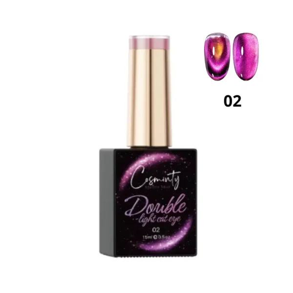 Vernis magnétique rose poudré effet œil de chat avec fini brillant et lumineux