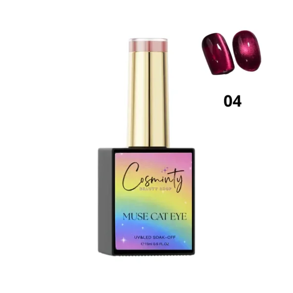 Vernis semi-permanent Muse Cat Eye 15ml, reflets magnétiques et paillettes intenses, expert onglerie Cosminty La Réunion