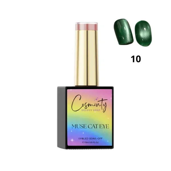 Vernis semi-permanent Muse Cat Eye 15ml, reflets magnétiques et paillettes intenses, expert onglerie Cosminty La Réunion