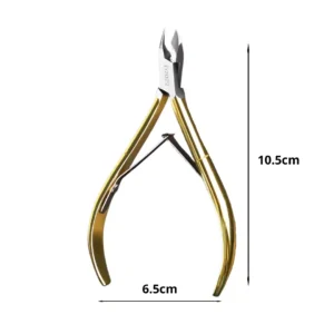 Pince à envies professionnelle avec finition dorée, outil de précision en acier inoxydable pour la coupe des cuticules et manucure de luxe