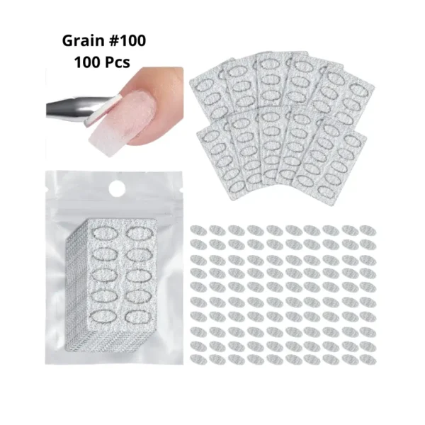 Lot d'autocollants abrasifs jetables pour repousse-cuticules, patchs de ponçage de précision pour préparation d'ongle professionnelle, Cosminty La Réunion.