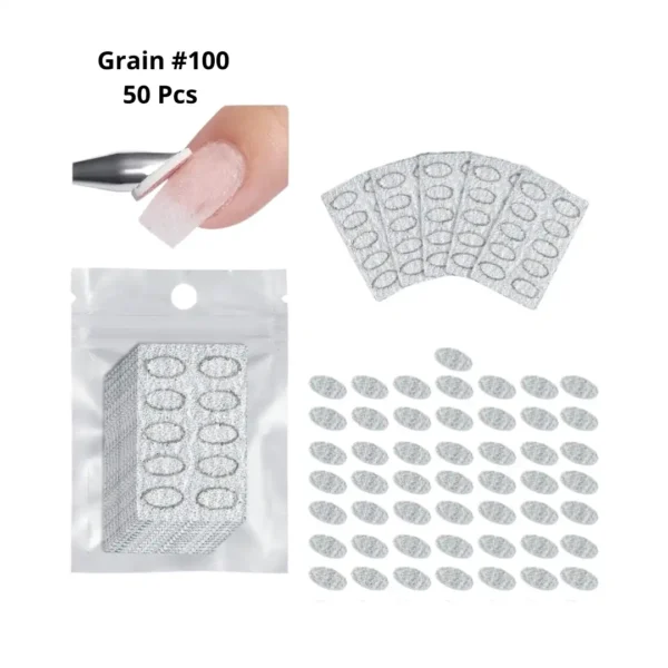 Lot d'autocollants abrasifs jetables pour repousse-cuticules, patchs de ponçage de précision pour préparation d'ongle professionnelle, Cosminty La Réunion.