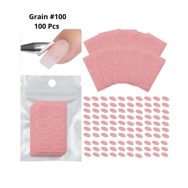 Lot d'autocollants abrasifs jetables pour repousse-cuticules, patchs de ponçage de précision pour préparation d'ongle professionnelle, Cosminty La Réunion.