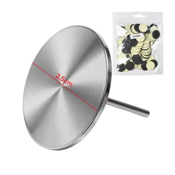 Pack pro Cosminty : embout Podo Disque grand format 2,5 cm en acier inox avec boîte de 100 recharges de disques abrasifs pour soins des pieds à la ponceuse, La Réunion.