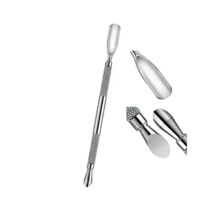 Repousse-cuticules professionnel en acier inoxydable à double extrémité, outil de manucure pour préparation d'ongle, matériel Cosminty La Réunion.