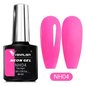 Flacon de vernis semi-permanent Venalisa Neon 7.5ml, couleur vive haute pigmentation, collection été disponible chez Cosminty Réunion.