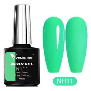 Flacon de vernis semi-permanent Venalisa Neon 7.5ml, couleur vive haute pigmentation, collection été disponible chez Cosminty Réunion.