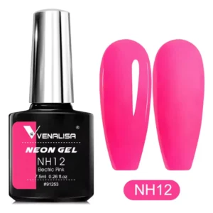 Flacon de vernis semi-permanent Venalisa Neon 7.5ml, couleur vive haute pigmentation, collection été disponible chez Cosminty Réunion.