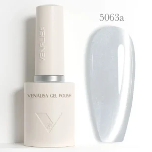Flacon de vernis semi-permanent Venalisa Cat Eye 10ml avec pinceau applicateur, montrant des reflets magnétiques bleus et violets profonds, matériel onglerie professionnel Cosminty La Réunion.