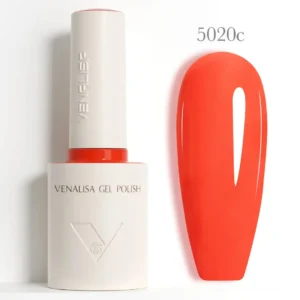 Flacon de vernis semi-permanent Venalisa Couleurs Intenses 10ml, texture crémeuse rouge vif haute couvrance, matériel professionnel pour prothésiste ongulaire disponible chez Cosminty La Réunion.