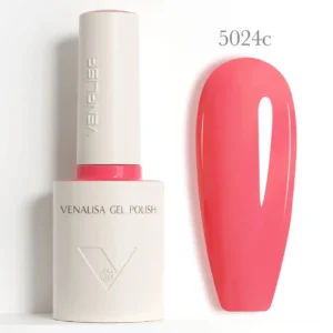 Flacon de vernis semi-permanent Venalisa Couleurs Intenses 10ml, texture crémeuse rouge vif haute couvrance, matériel professionnel pour prothésiste ongulaire disponible chez Cosminty La Réunion.