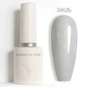 Flacon de vernis semi-permanent Venalisa Glitter 10ml, gros plan sur les paillettes brillantes haute densité, matériel de manucure professionnel disponible chez Cosminty La Réunion.