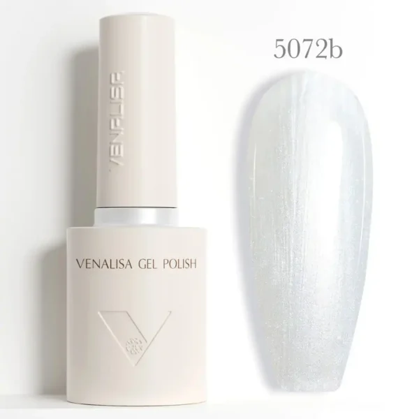 Vernis Semi Permanent 5072B GLITTER_resultat Flacon de vernis semi-permanent Venalisa Glitter 10ml, gros plan sur les paillettes brillantes haute densité, matériel de manucure professionnel disponible chez Cosminty La Réunion.