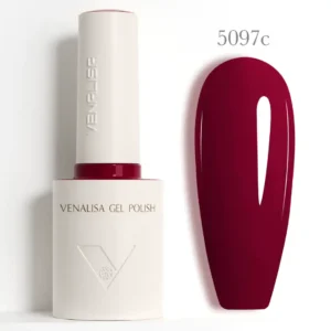 Flacon de vernis semi-permanent Venalisa Couleurs Intenses 10ml, texture crémeuse rouge vif haute couvrance, matériel professionnel pour prothésiste ongulaire disponible chez Cosminty La Réunion.