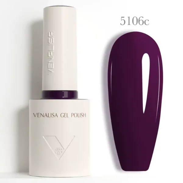 Vernis Semi Permanent 5106C COULEUR INTENSES_resultat Flacon de vernis semi-permanent Venalisa Couleurs Intenses 10ml, texture crémeuse rouge vif haute couvrance, matériel professionnel pour prothésiste ongulaire disponible chez Cosminty La Réunion.