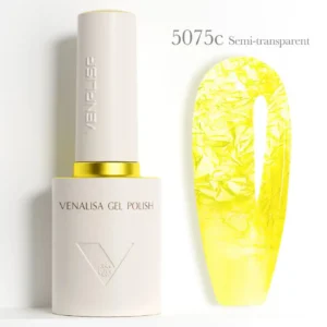 Flacon de vernis semi-permanent Venalisa Semi-Transparent 10ml, texture translucide rose nude effet vitrail pour manucure naturelle et Babyboomer, expert onglerie Cosminty La Réunion.