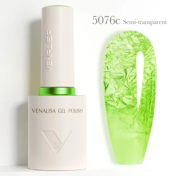 Flacon de vernis semi-permanent Venalisa Semi-Transparent 10ml, texture translucide rose nude effet vitrail pour manucure naturelle et Babyboomer, expert onglerie Cosminty La Réunion.