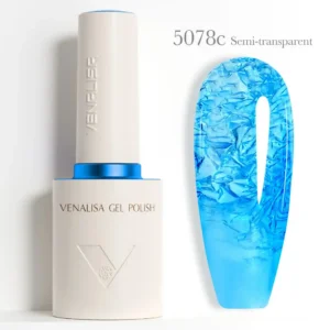 Flacon de vernis semi-permanent Venalisa Semi-Transparent 10ml, texture translucide rose nude effet vitrail pour manucure naturelle et Babyboomer, expert onglerie Cosminty La Réunion.