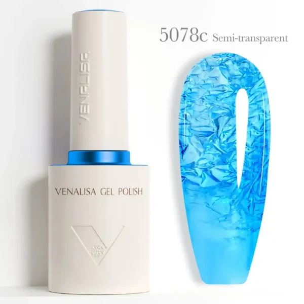 Vernis Semi Permanent Semi transparent 5078C_resultat Flacon de vernis semi-permanent Venalisa Semi-Transparent 10ml, texture translucide rose nude effet vitrail pour manucure naturelle et Babyboomer, expert onglerie Cosminty La Réunion.