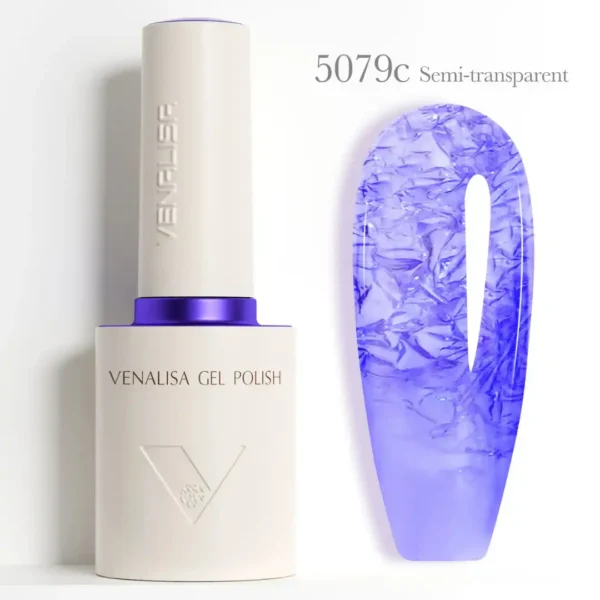 Flacon de vernis semi-permanent Venalisa Semi-Transparent 10ml, texture translucide rose nude effet vitrail pour manucure naturelle et Babyboomer, expert onglerie Cosminty La Réunion.