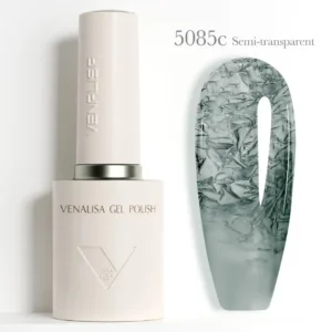 Flacon de vernis semi-permanent Venalisa Semi-Transparent 10ml, texture translucide rose nude effet vitrail pour manucure naturelle et Babyboomer, expert onglerie Cosminty La Réunion.