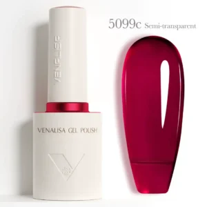 Flacon de vernis semi-permanent Venalisa Semi-Transparent 10ml, texture translucide rose nude effet vitrail pour manucure naturelle et Babyboomer, expert onglerie Cosminty La Réunion.