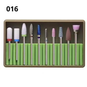 Assortiment de 10 embouts de ponceuse professionnels pour manucure russe et dépose, matériel Cosminty La Réunion